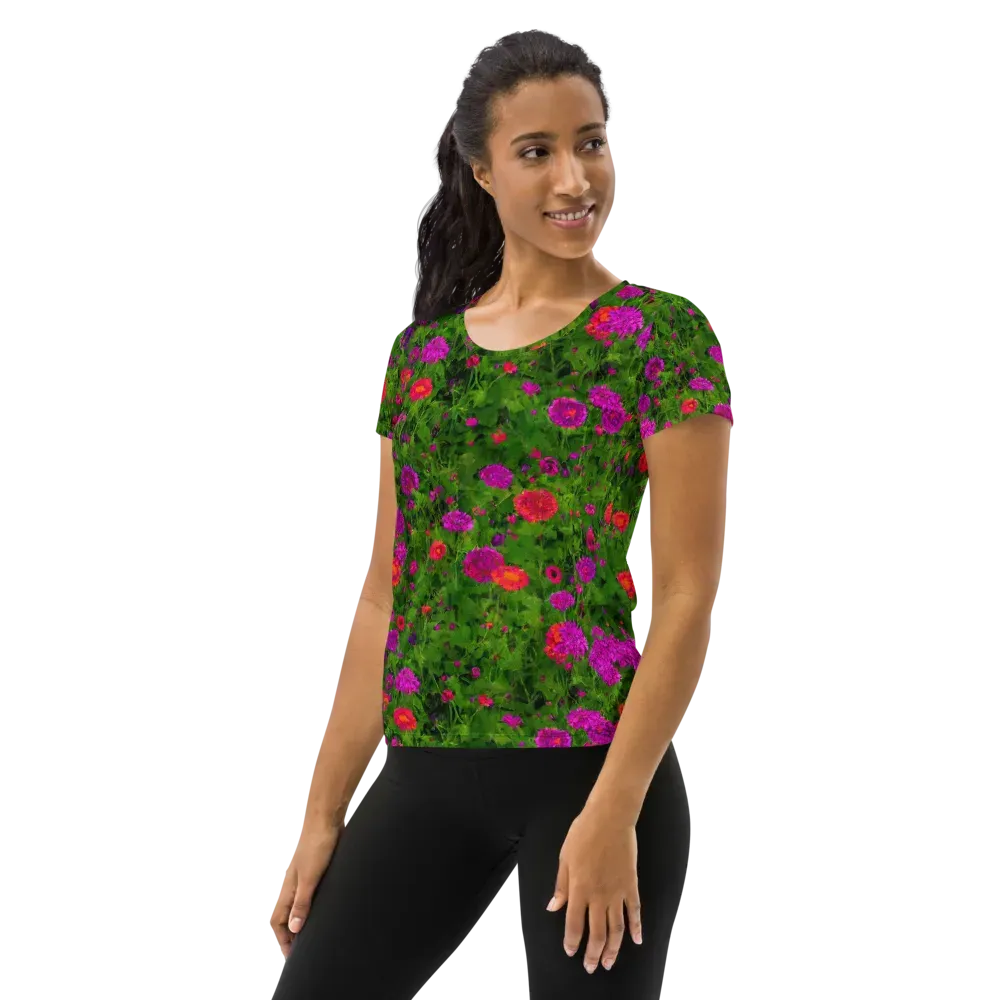 Electric Garden on Women's Athletic T-Shirt — Left