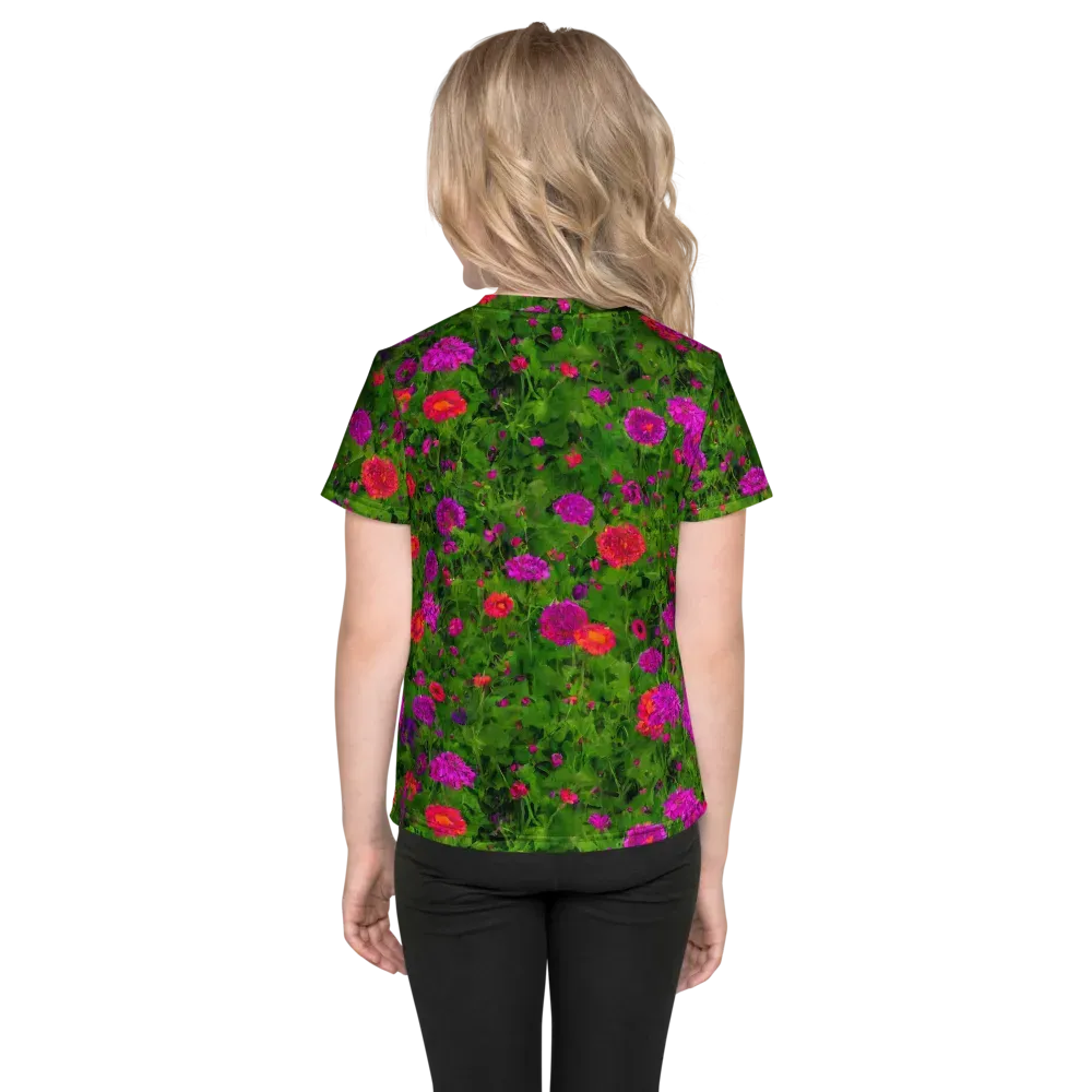 Electric Garden on Kids Crew Neck T-Shirt — Back