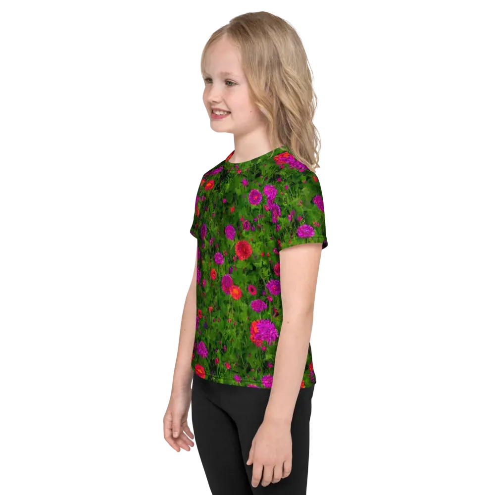 Electric Garden on Kids Crew Neck T-Shirt — Left