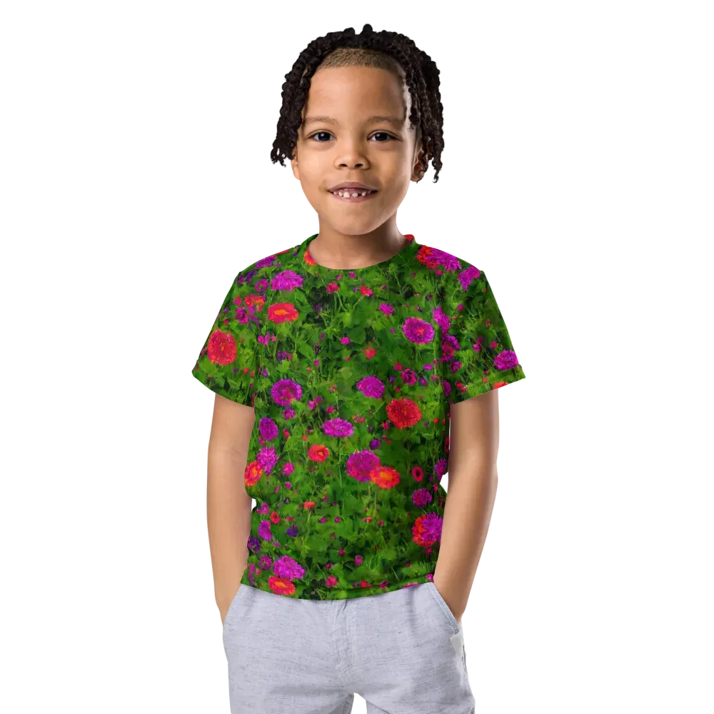Electric Garden on Kids Crew Neck T-Shirt — Front