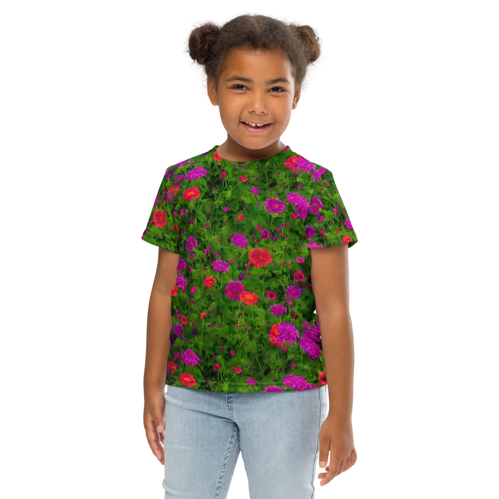 Electric Garden on Kids Crew Neck T-Shirt — Front
