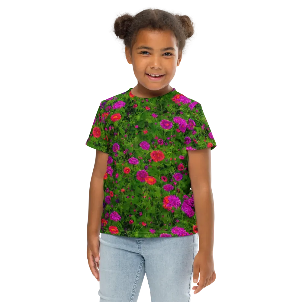 Electric Garden on Kids Crew Neck T-Shirt — Front