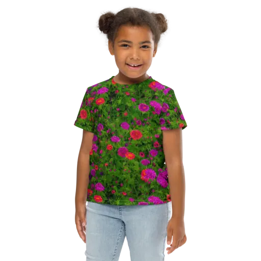 Electric Garden on a Kids Crew Neck T-Shirt