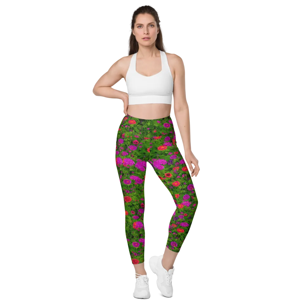 Electric Garden on Leggings with Pockets — Front