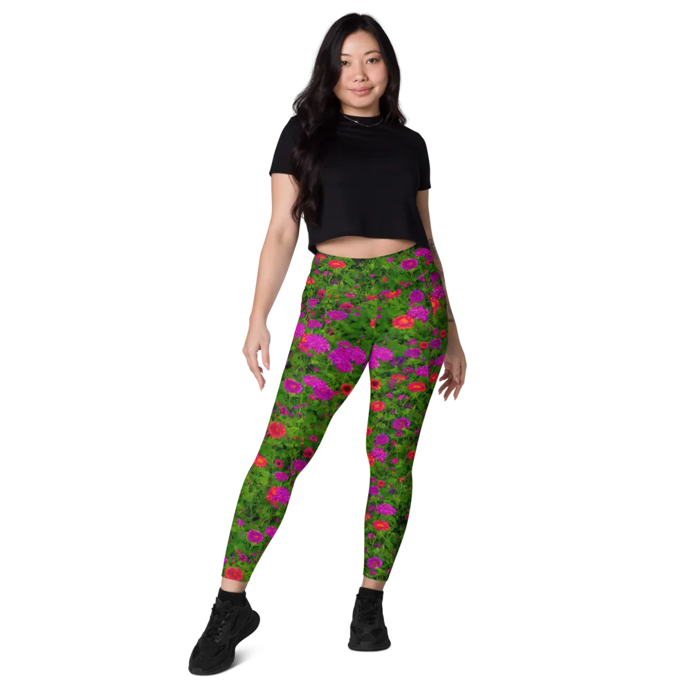 Electric Garden on Leggings with Pockets — Front