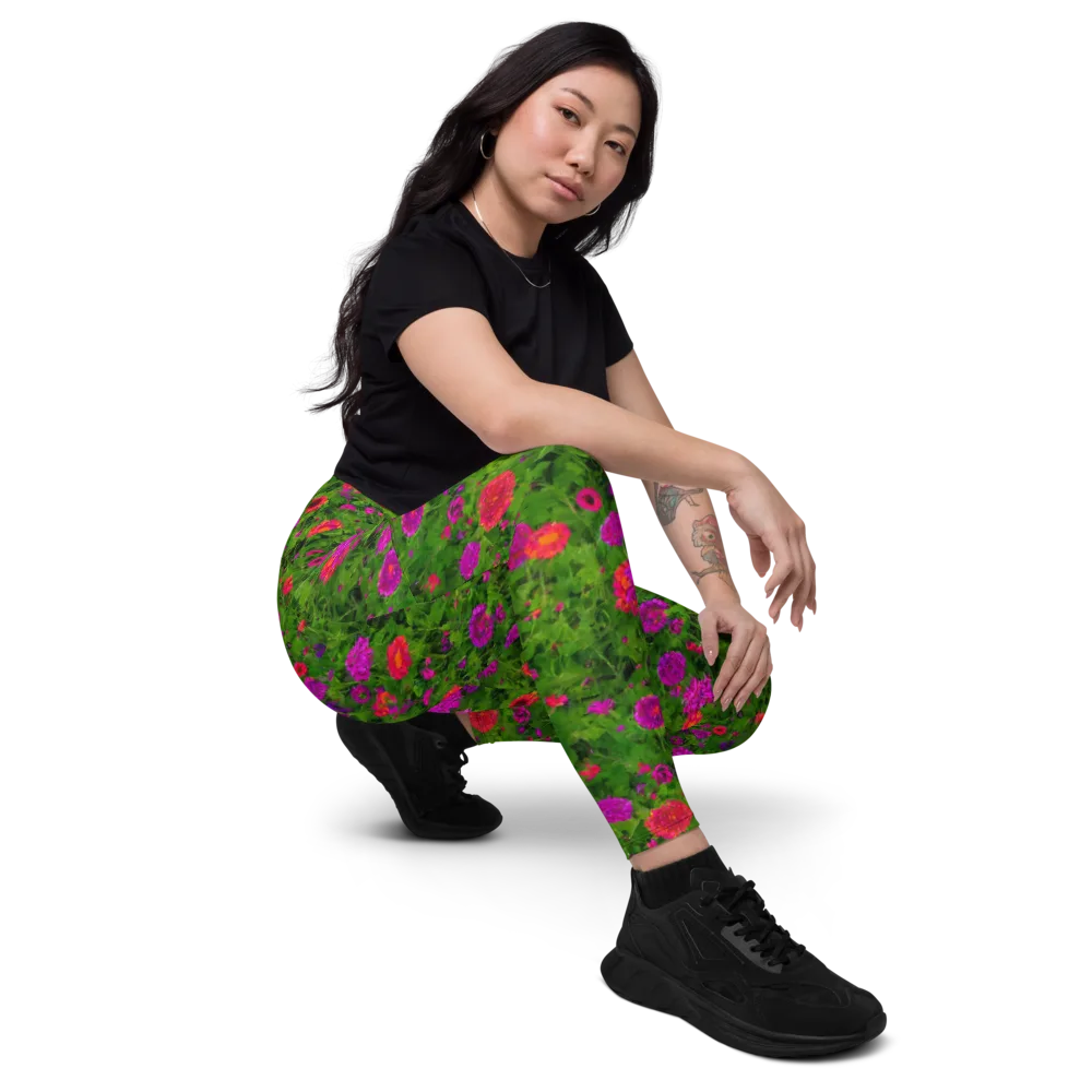 Electric Garden on Leggings with Pockets — Right Front