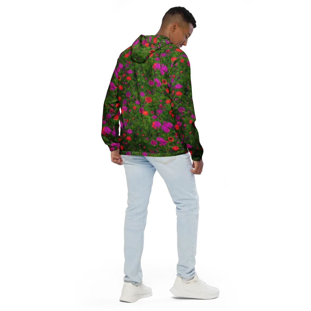 Electric Garden on Men's Windbreaker — Back