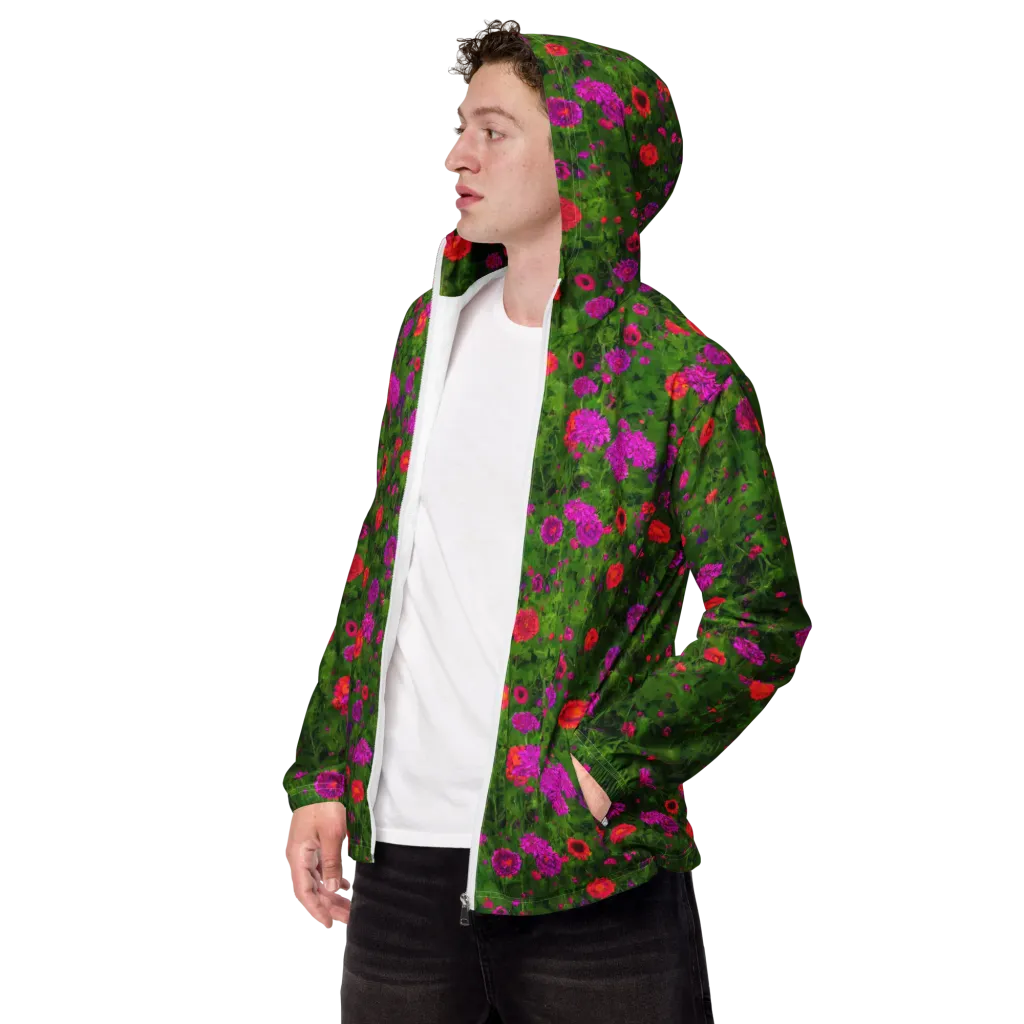 Electric Garden on Men's Windbreaker — Left Front