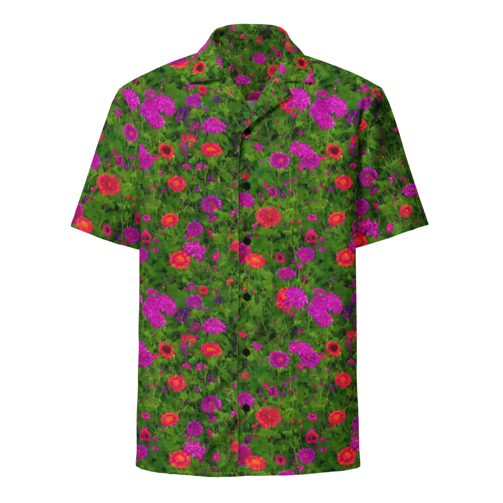 Electric Garden on Button Shirt — Front