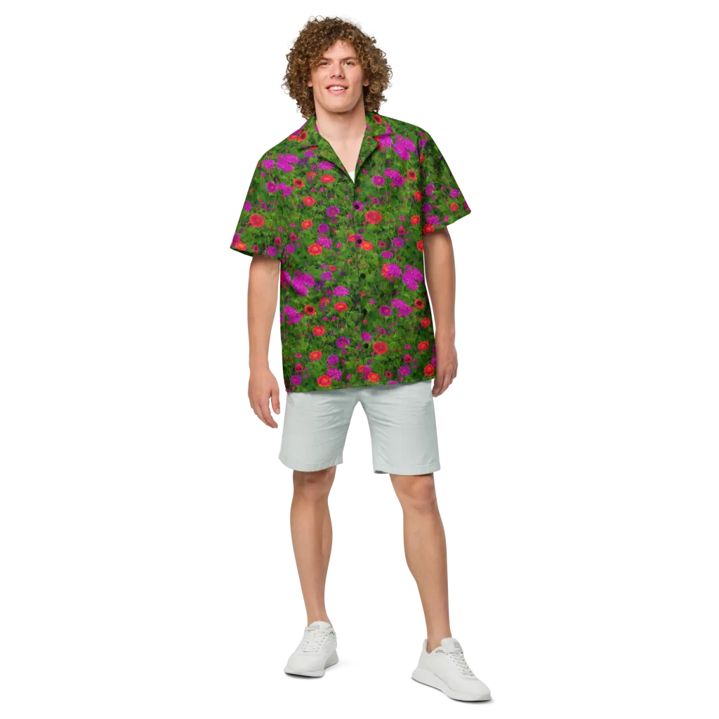 Electric Garden on Button Shirt — Front