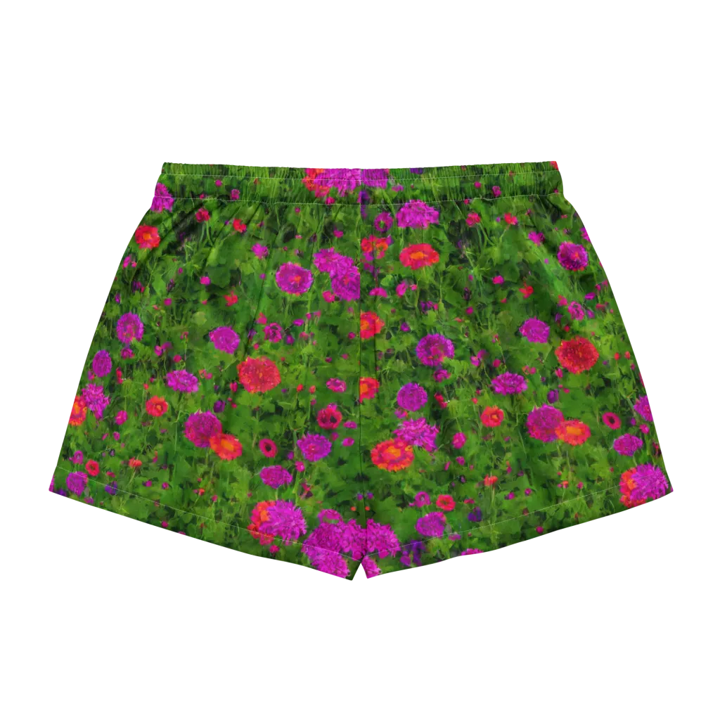 Electric Garden on Women's Pajama Shorts — Back