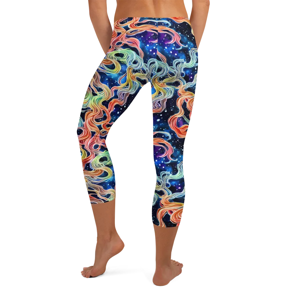 Nebula Swirl on Capri Leggings — Back