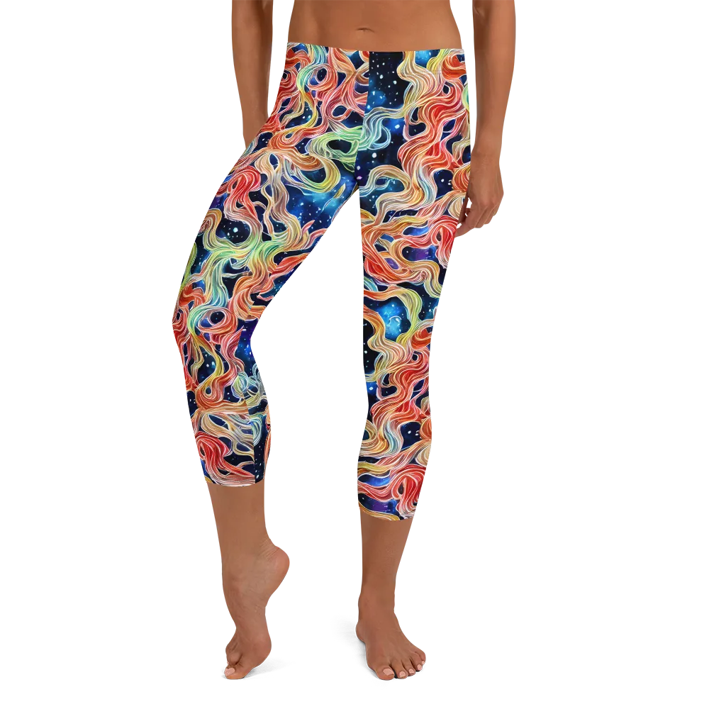 Nebula Swirl on Capri Leggings — Front
