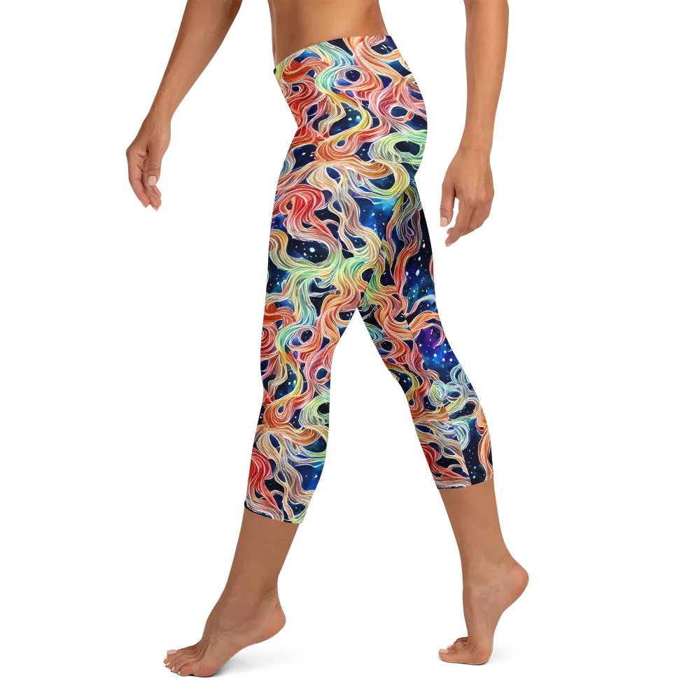 Nebula Swirl on Capri Leggings — Left