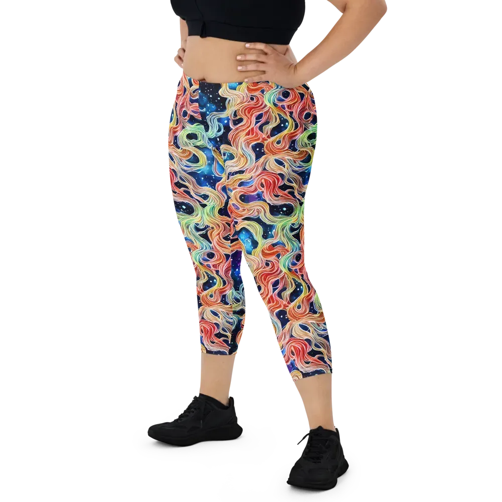 Nebula Swirl on Capri Leggings — Front
