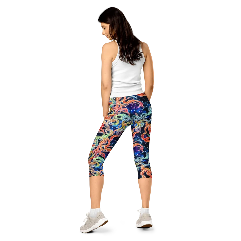 Nebula Swirl on Capri Leggings — Back