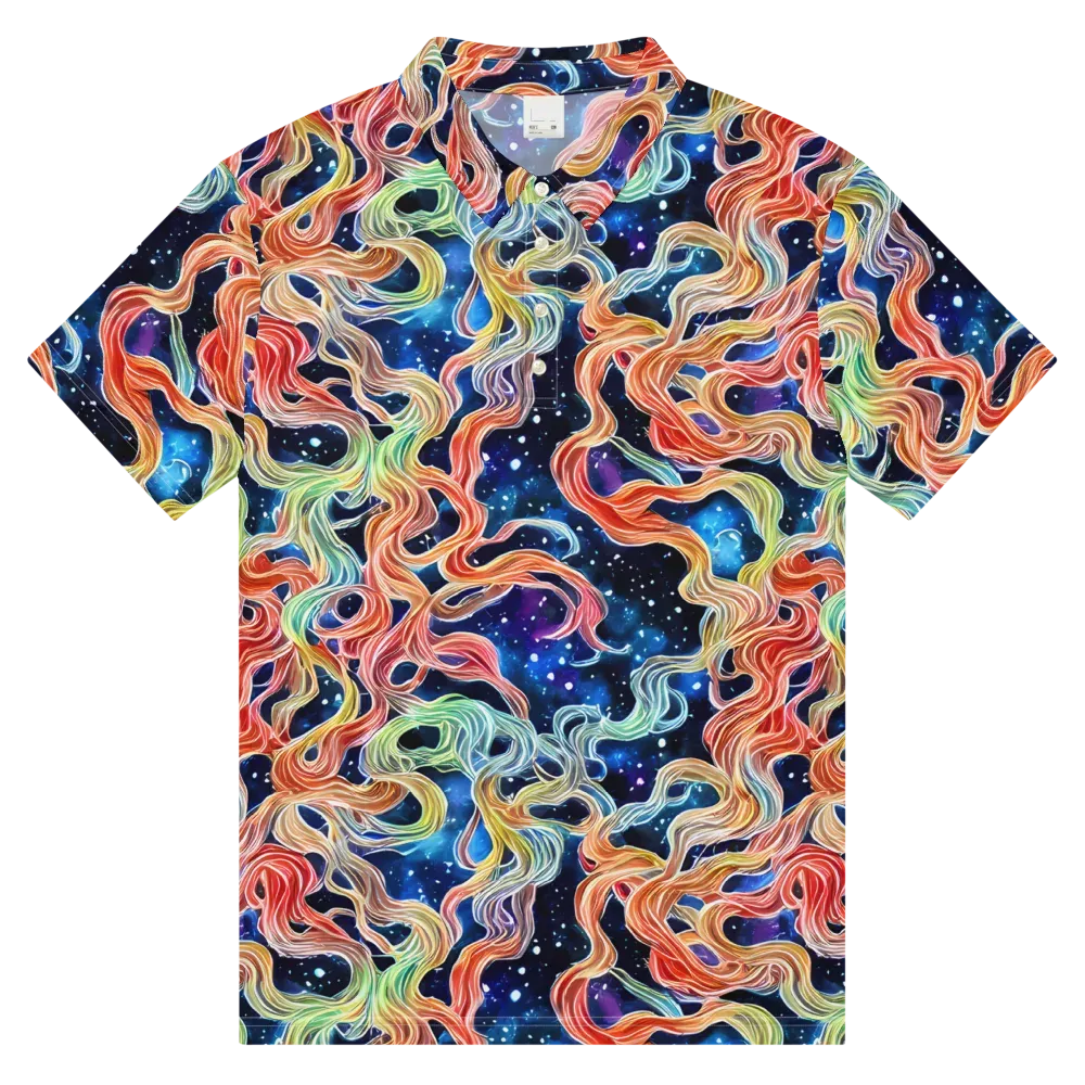 Nebula Swirl on Men's Slim Fit Polo Shirt — Front