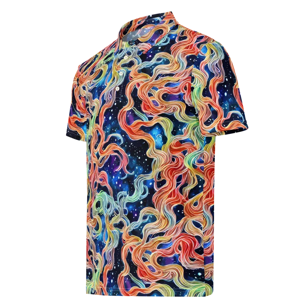 Nebula Swirl on Men's Slim Fit Polo Shirt — Left Front