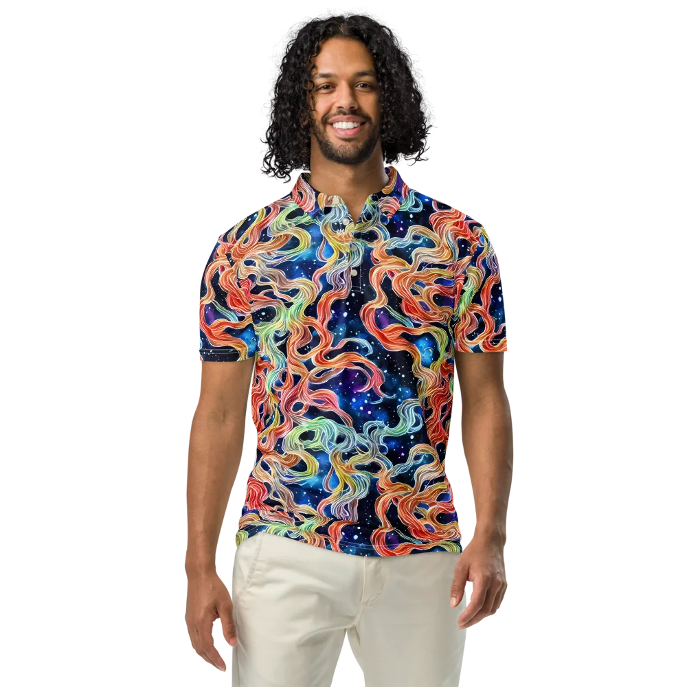 Nebula Swirl on Men's Slim Fit Polo Shirt — Front