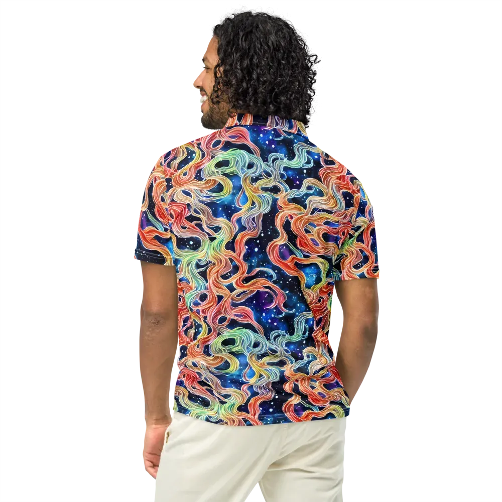 Nebula Swirl on Men's Slim Fit Polo Shirt — Back