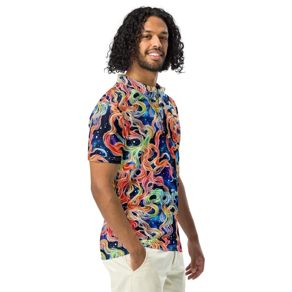 Nebula Swirl on Men's Slim Fit Polo Shirt — Right Front