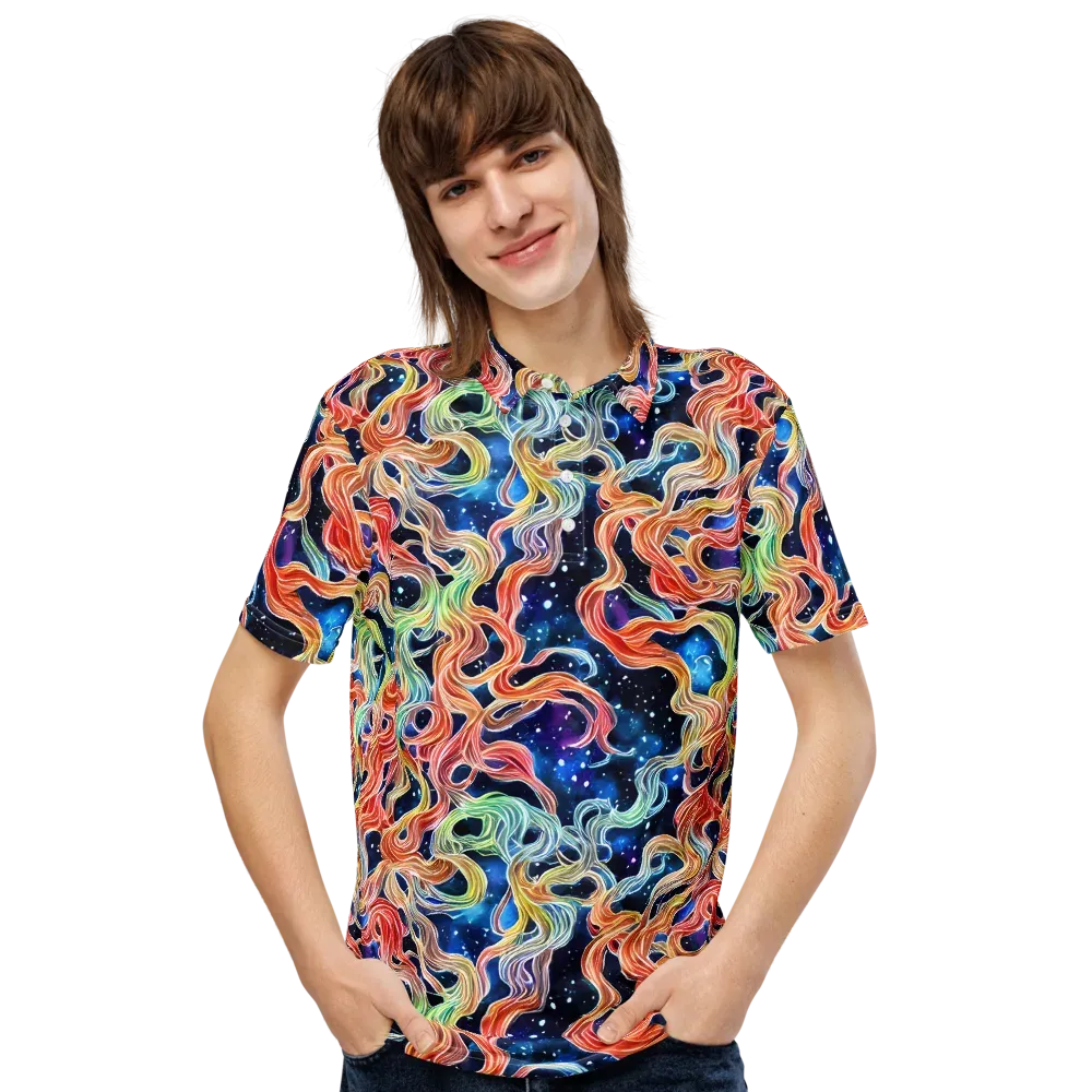 Nebula Swirl on Men's Slim Fit Polo Shirt — Front