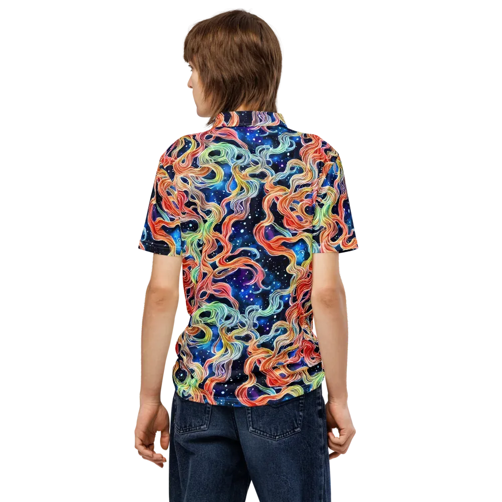 Nebula Swirl on Men's Slim Fit Polo Shirt — Back