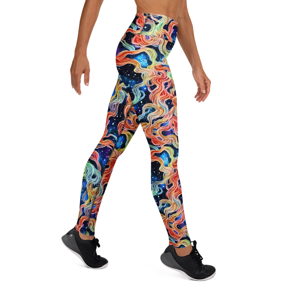 Nebula Swirl on Yoga Leggings — Right