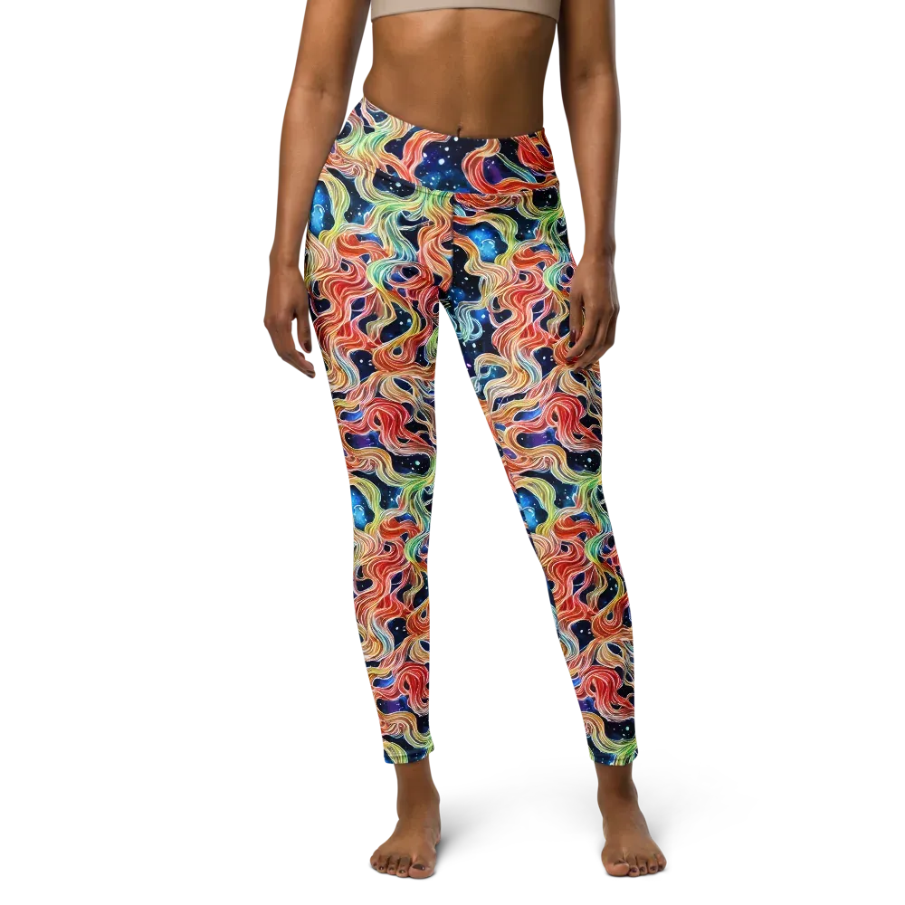 Nebula Swirl on Yoga Leggings — Front