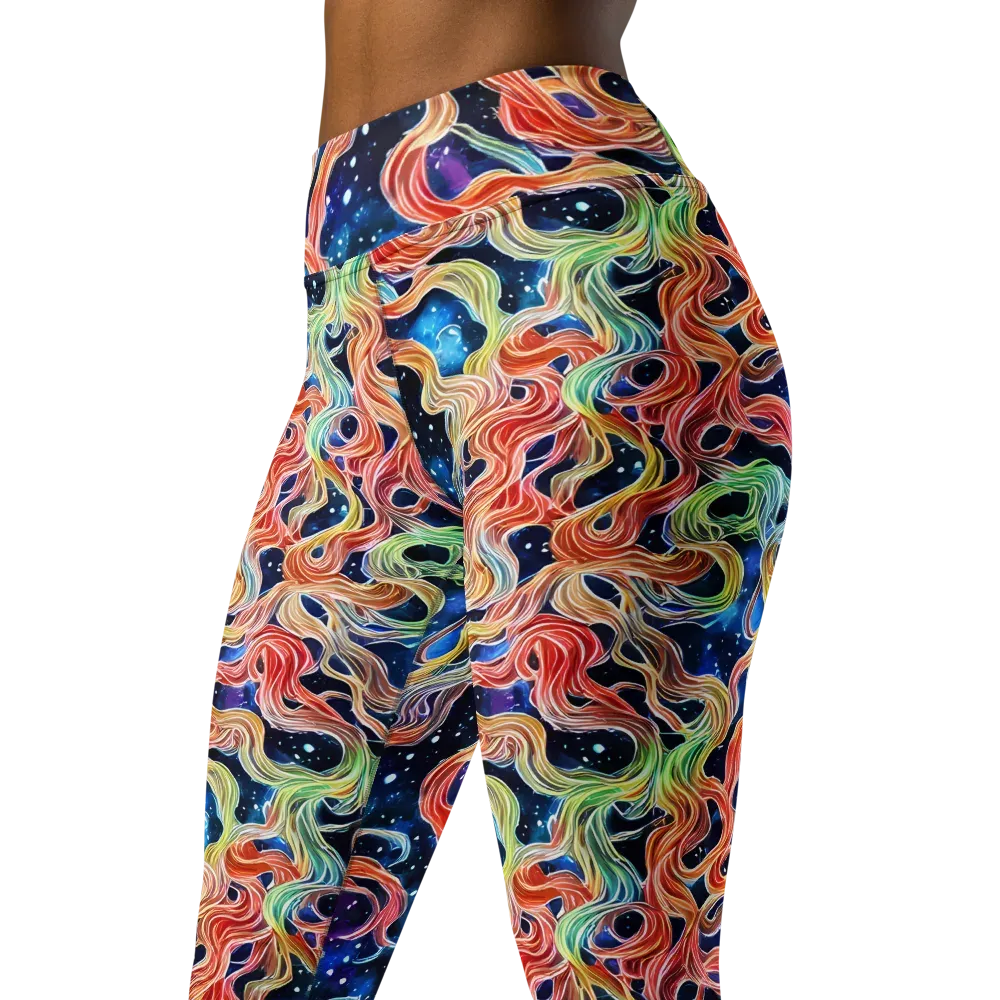 Nebula Swirl on Yoga Leggings — Left Front