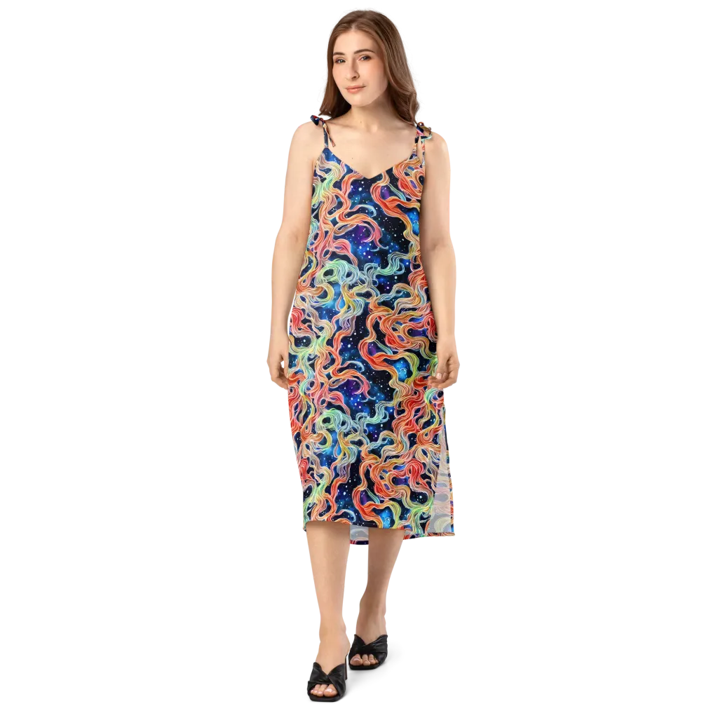 Nebula Swirl on Slip Dress — Front
