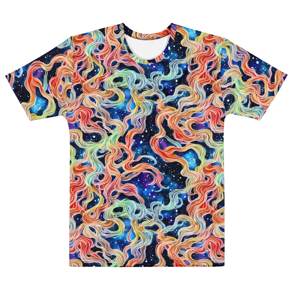 Nebula Swirl on Men's Cotton Crew Neck T-Shirt — Front