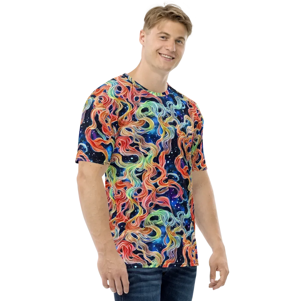 Nebula Swirl on Men's Crew Neck T-Shirt — Right