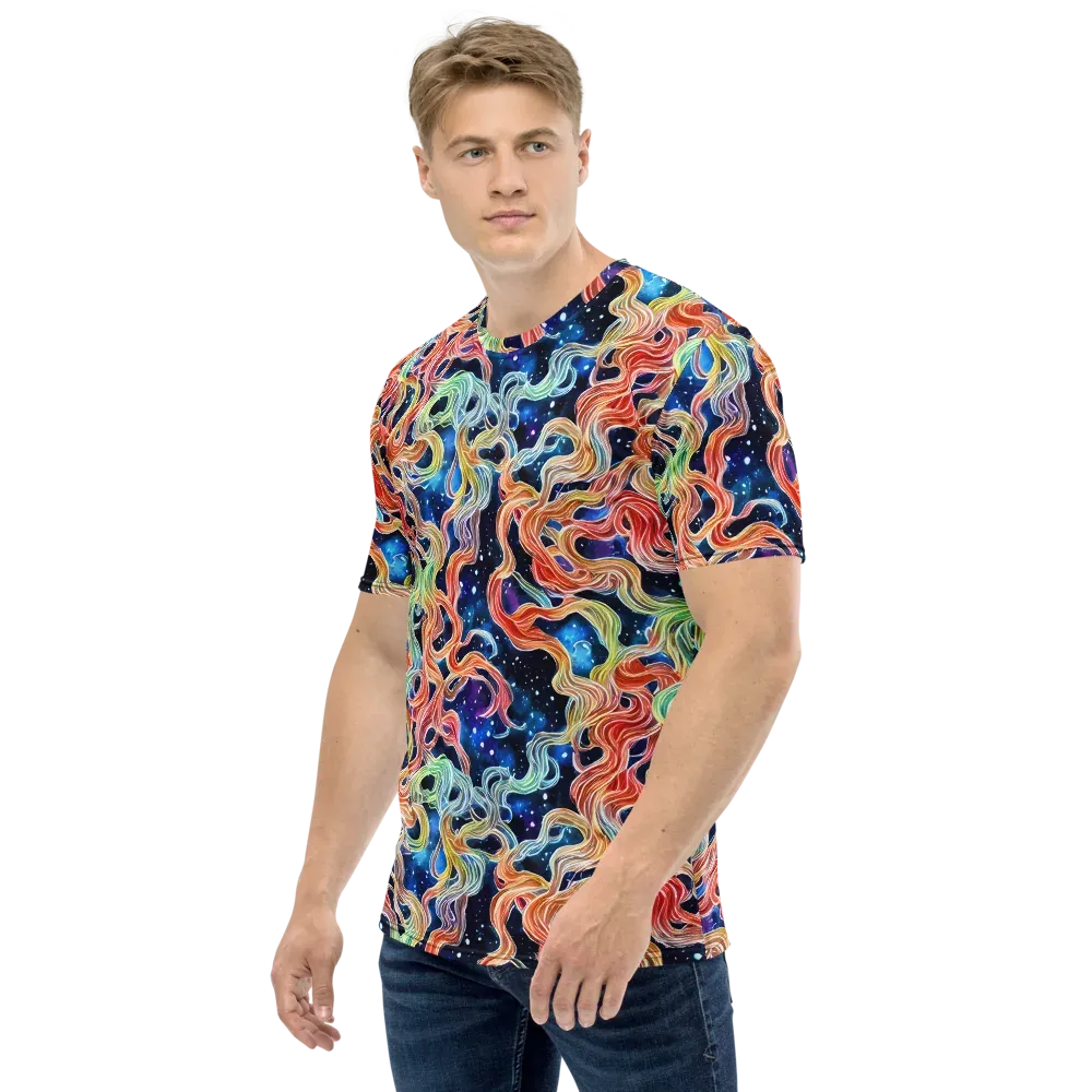 Nebula Swirl on Men's Crew Neck T-Shirt — Left