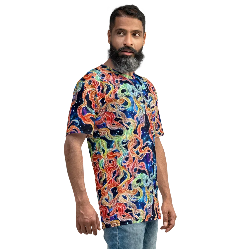 Nebula Swirl on Men's Crew Neck T-Shirt — Right