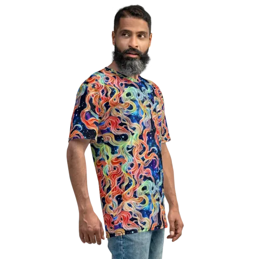 Nebula Swirl on a Men's Crew Neck T-Shirt
