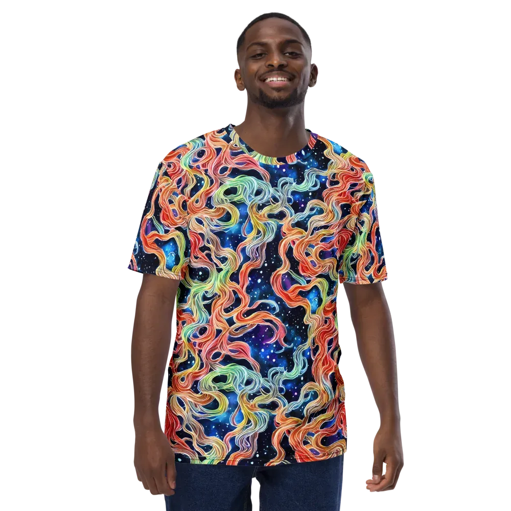 Nebula Swirl on Men's Crew Neck T-Shirt — Front