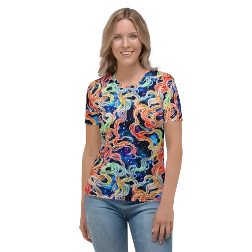 Nebula Swirl on a Women's Crew Neck T-Shirt