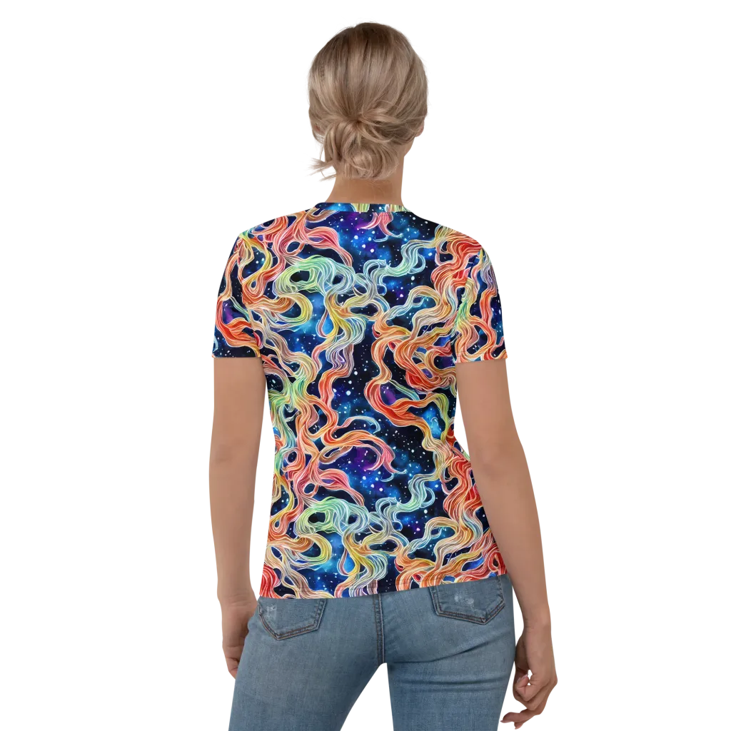 Nebula Swirl on Women's Crew Neck T-Shirt — Back