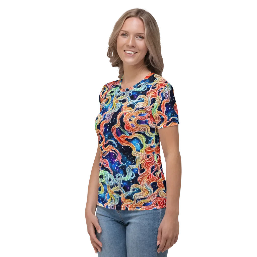 Nebula Swirl on Women's Crew Neck T-Shirt — Left