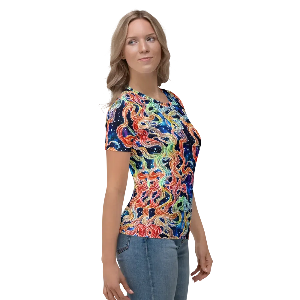 Nebula Swirl on Women's Crew Neck T-Shirt — Right