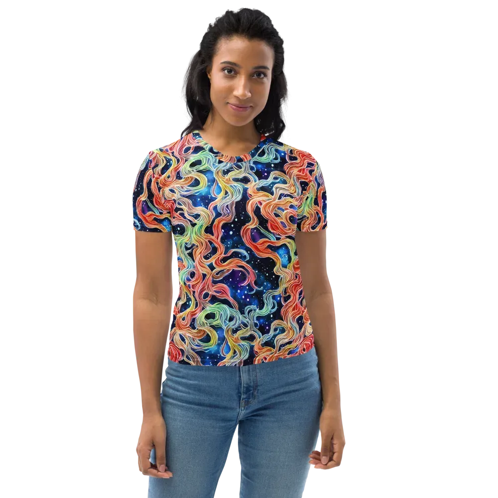 Nebula Swirl on Women's Crew Neck T-Shirt — Front
