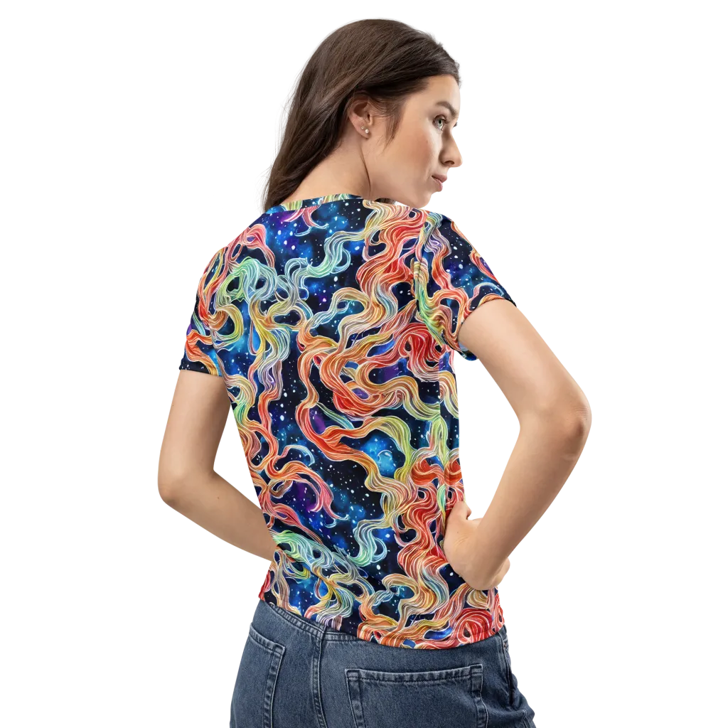 Nebula Swirl on Women's Crew Neck T-Shirt — Back