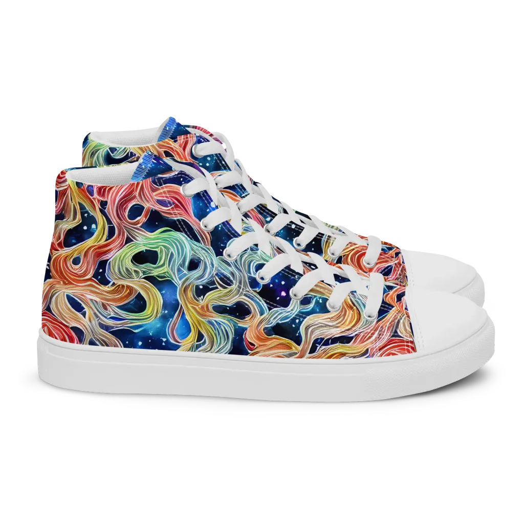 Nebula Swirl on Women's High Top Canvas Shoes — Right