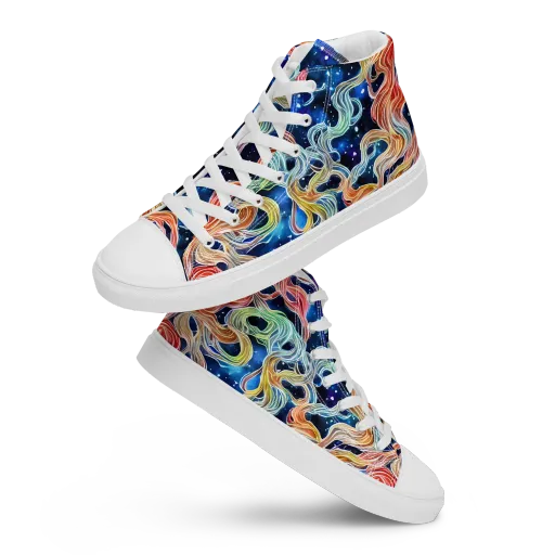 Nebula Swirl on a Women's High Top Canvas Shoes