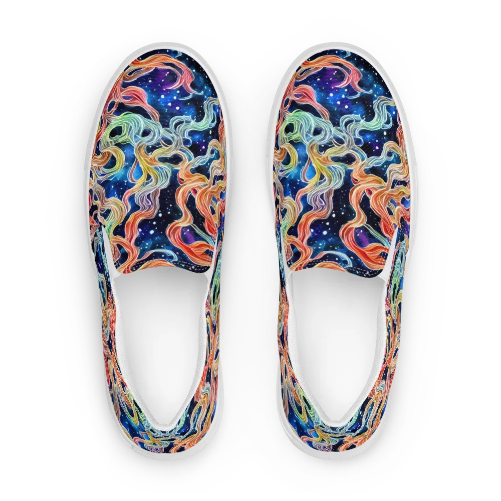 Nebula Swirl on Men's Slip-On Canvas Shoes — Front