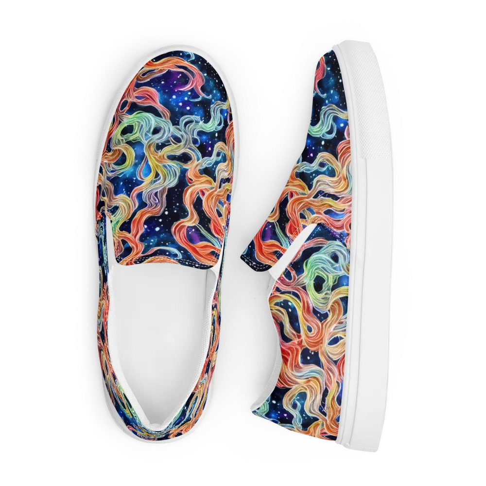 Nebula Swirl on Men's Slip-On Canvas Shoes — Front