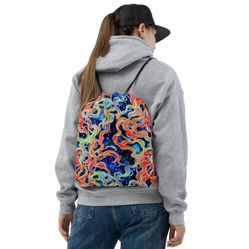 Nebula Swirl on Drawstring Bag — Front