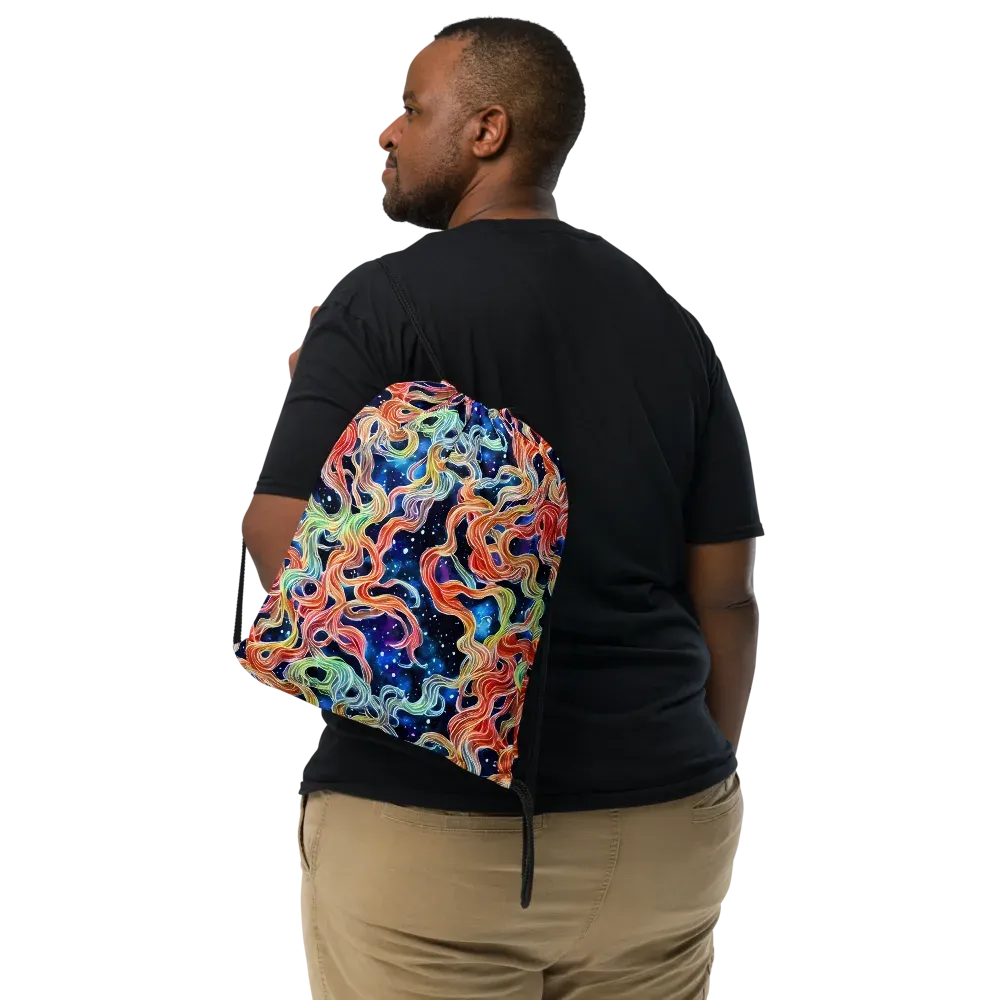 Nebula Swirl on Drawstring Bag — Front