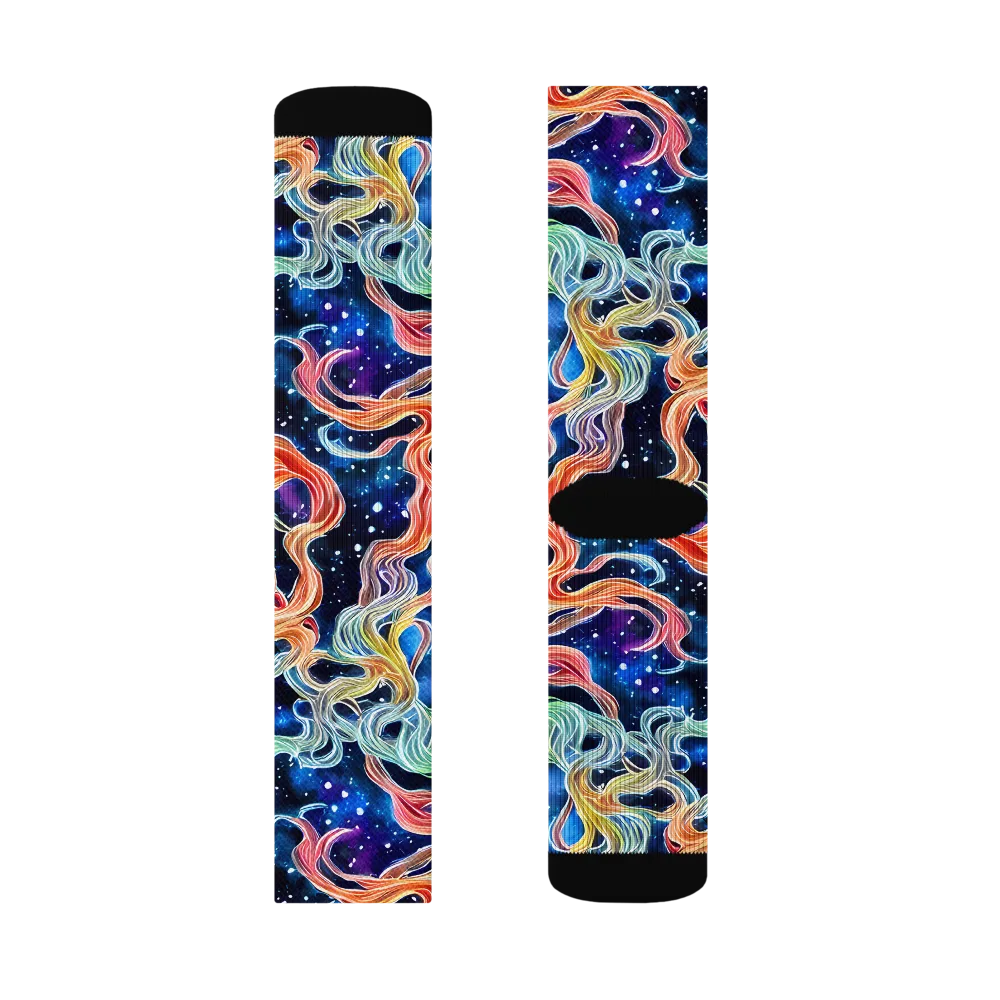 Nebula Swirl on Socks — Left Sock